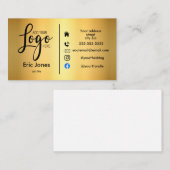 ロゴカスタムBUSロゴとソーシャルメディアバスの追加 名刺 (正面/裏面)