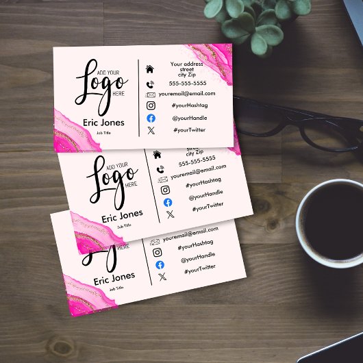 ロゴカスタムBUSロゴとソーシャルメディアバスの追加 名刺