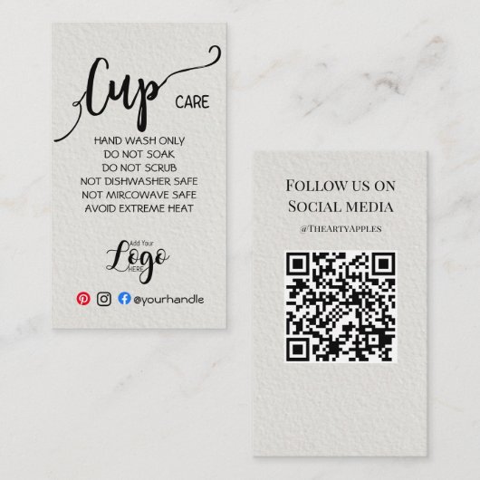 ロゴカップビニールビ気にジネス用水彩を追加する 名刺 (正面/裏面)