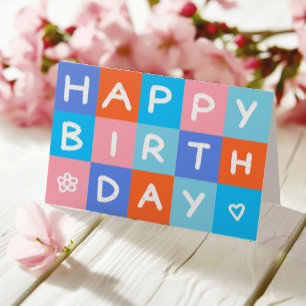 ロゴカラフルおもしろいシンプル事業ハッピーバースデー カード