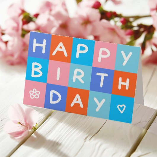 ロゴカラフルおもしろいシンプル事業ハッピーバースデー カード