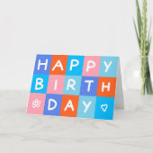 ロゴカラフルおもしろいシンプル事業ハッピーバースデー カード (正面)