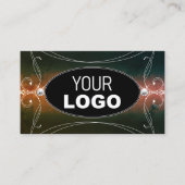 ロゴカラフル付き華美きらめくダークダイヤモンド 名刺 (正面)