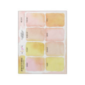 ロゴガーリーピンクイエローウォーター色ウィークリープランナー ノートパッド (回転)