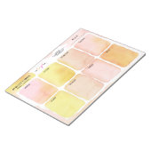 ロゴガーリーピンクイエローウォーター色ウィークリープランナー ノートパッド (アングル)