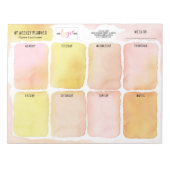 ロゴガーリーピンクイエローウォーター色ウィークリープランナー ノートパッド (正面)