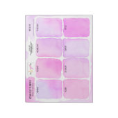 ロゴガーリーピンクパープルウォーターカラー週間プランナー ノートパッド (回転)