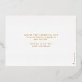 ロゴキャンドルカラフルビジネス誕生日金ゴールドカード 箔招待状 (裏面)