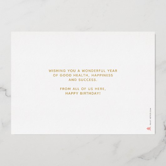 ロゴキャンドルカラフルビジネス誕生日金ゴールドカード 箔招待状 (裏面)