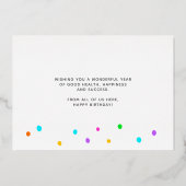 ロゴキャンドルネイビーブルービジネス誕生日金ゴールド 箔招待状 (裏面)