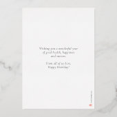 ロゴキャンドルビジネスブルー金ゴールド誕生日カード 箔招待状 (裏面)