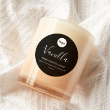 ロゴキャンドルラベルミニマリストブラックシール