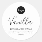 ロゴキャンドルラベルミニマリストホワイトシール ラウンドシール (正面)