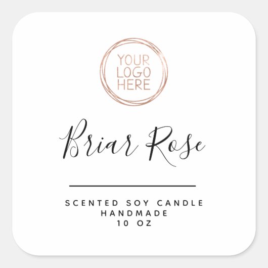 ロゴキャンドル製品ラベルの追加 スクエアシール (正面)