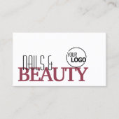 ロゴクラシックと写真が入ったホワイトブルゴーニュスタイリッシュ 名刺 (正面)