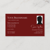 ロゴクラシックと写真が入った白ワインの赤 名刺 (裏面)