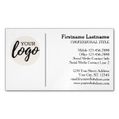 ロゴクラシックと情報を含むデザイン連絡 マグネット名刺 (正面)