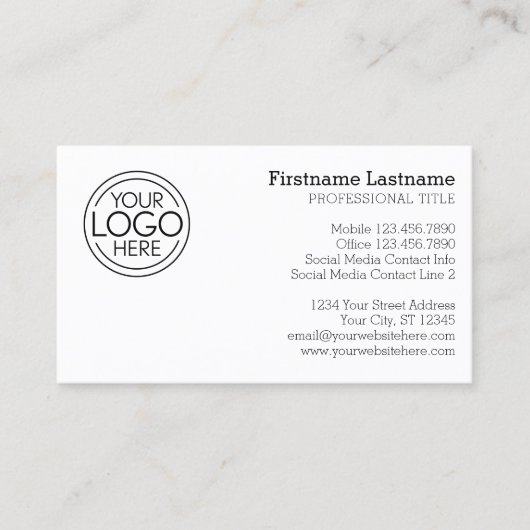 ロゴクラシックと情報を含むデザイン連絡 名刺 (正面)