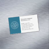 ロゴクラシックと情報を含む連絡デザイン – 青 マグネット名刺 (インサイチュ)