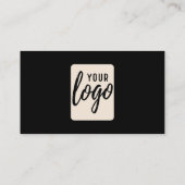 ロゴクラシックと情報を含む連絡デザイン – 黒 名刺 (裏面)