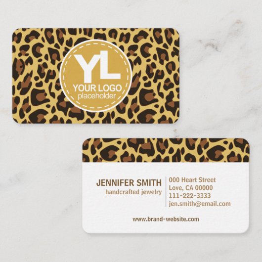 ロゴクラシックのLeopard印刷ロカビリー 名刺 (正面/裏面)