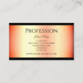 ロゴクラシック付きバラ金ゴールド効果シンプル黒 名刺 (裏面)