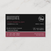 ロゴクラシック付きブラックバーシンプルグンディスタイリッシュ 名刺 (裏面)