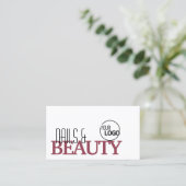 ロゴクラシック付きホワイトバシンプルルガンスタイリッシュディ 名刺 (スタンド正面)