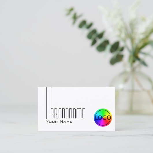 ロゴクラシック付き平白プロフェッショナルモダン 名刺 (スタンド正面)