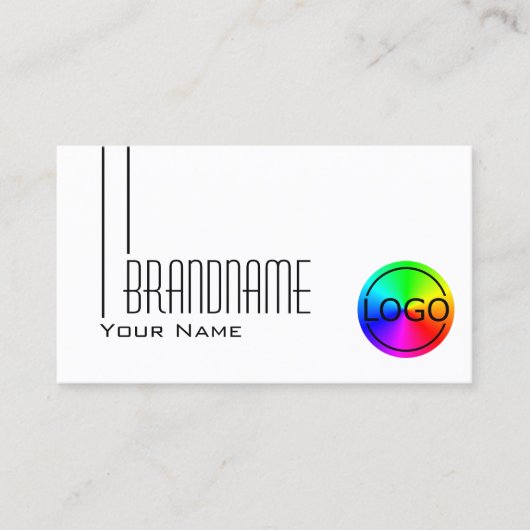 ロゴクラシック付き平白プロフェッショナルモダン 名刺 (正面)