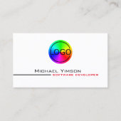 ロゴクラシック付き白黒プロフェッショナル 名刺 (正面)