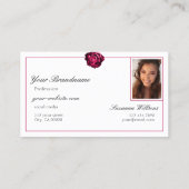 ロゴクラシック付き白黒レッドローズ 名刺 (裏面)