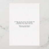 ロゴクリスマスシーン金ゴールドホワイトホリデーカード 箔招待状 (裏面)