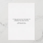 ロゴクリスマスシーン金ゴールドホワイトホリデーカード 箔招待状 (裏面)