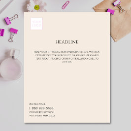 ロゴクリーミニマルムビジネスマーケティングチラシ