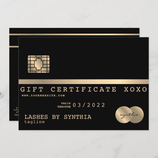 ロゴクレジットカードギフト証明書の追加 (正面/裏面)