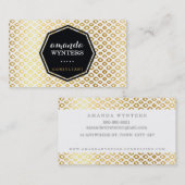 ロゴクール素模様金ゴールド箔エンブレムオクタゴン 名刺 (正面/裏面)