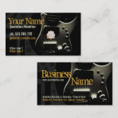 ロゴグランジ付きダークギター 名刺 (正面/裏面)