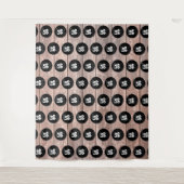 ロゴグリッターウッドステップと繰り返しフォトバックグラウンド タペストリー (正面)