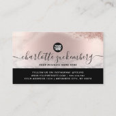 ロゴグリッターバラ金ゴールドエレガントスクリプト大理石 名刺 (裏面)