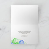 ロゴグリーンブルーバルーン企業のハッピーバースデー カード (内部)