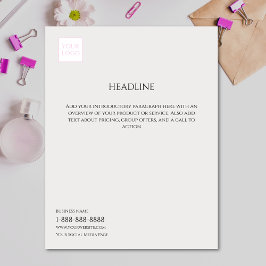 ロゴグレイミニマルビジネスマーケティングチラシ