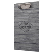 ロゴグレーの木目クリップボード クリップボード (左)