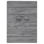 ロゴグレーの木目クリップボード クリップボード (裏面)