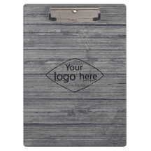 ロゴグレーの木目クリップボード