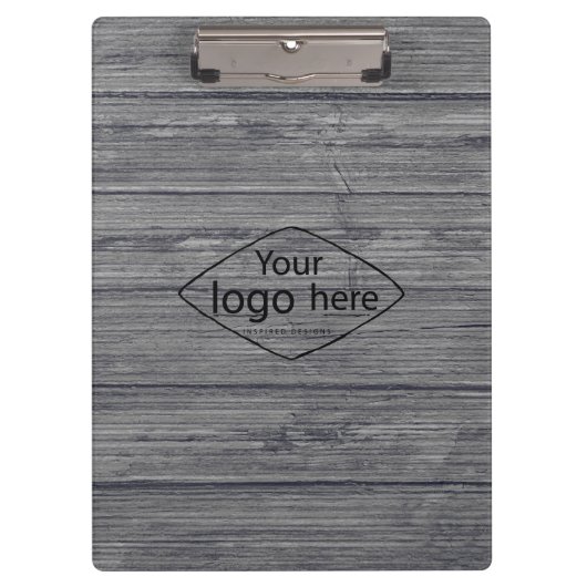 ロゴグレーの木目クリップボード クリップボード (正面)