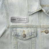 ロゴグレーフェイク金属銀プラスチック 名札 (インサイチュ)