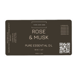 ロゴコスメティック油ラベルスポイトボトルとQrcode ラベル