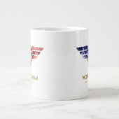 ロゴコラージュの女性 ジャンボコーヒーマグカップ (正面)