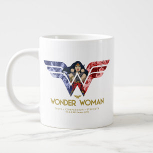 ロゴコラージュの女性 ジャンボコーヒーマグカップ